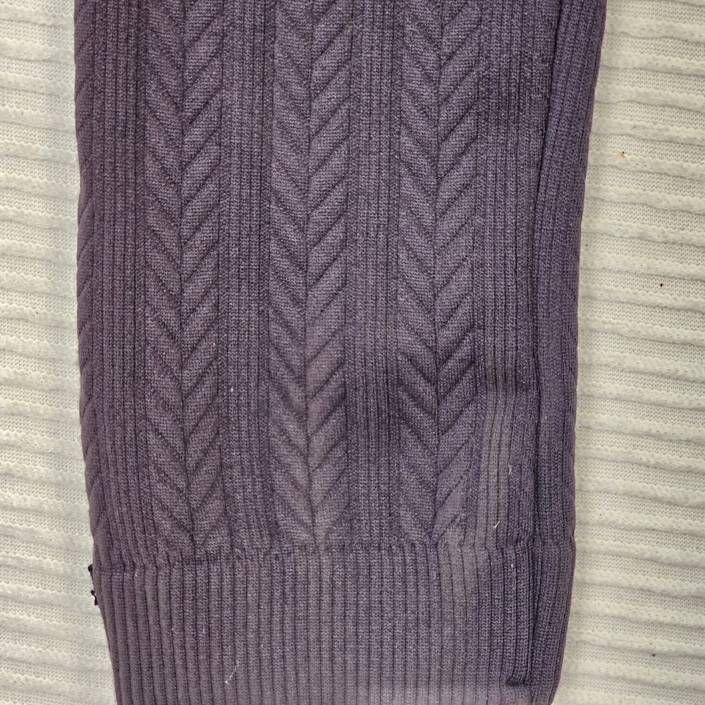 Nautica Black Cable Knit Fleece Lined Leggings Women Size ML Textured High Waist - Picture 4 of 7